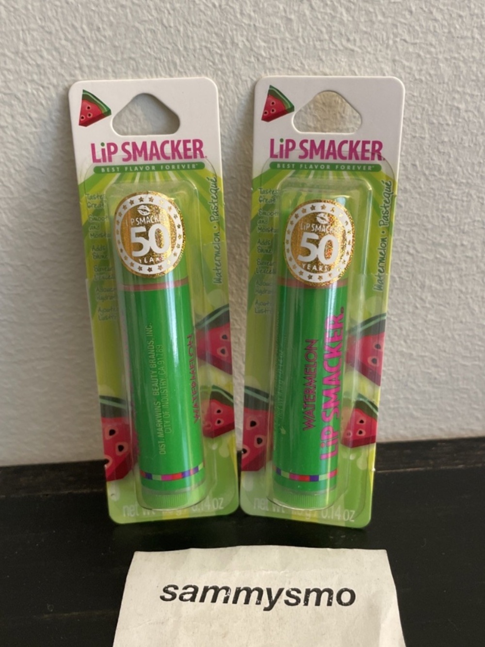 Lip Smacker Watermelon Flavor 50 Years Anniversary Lip Balm Lip Moisture, x2